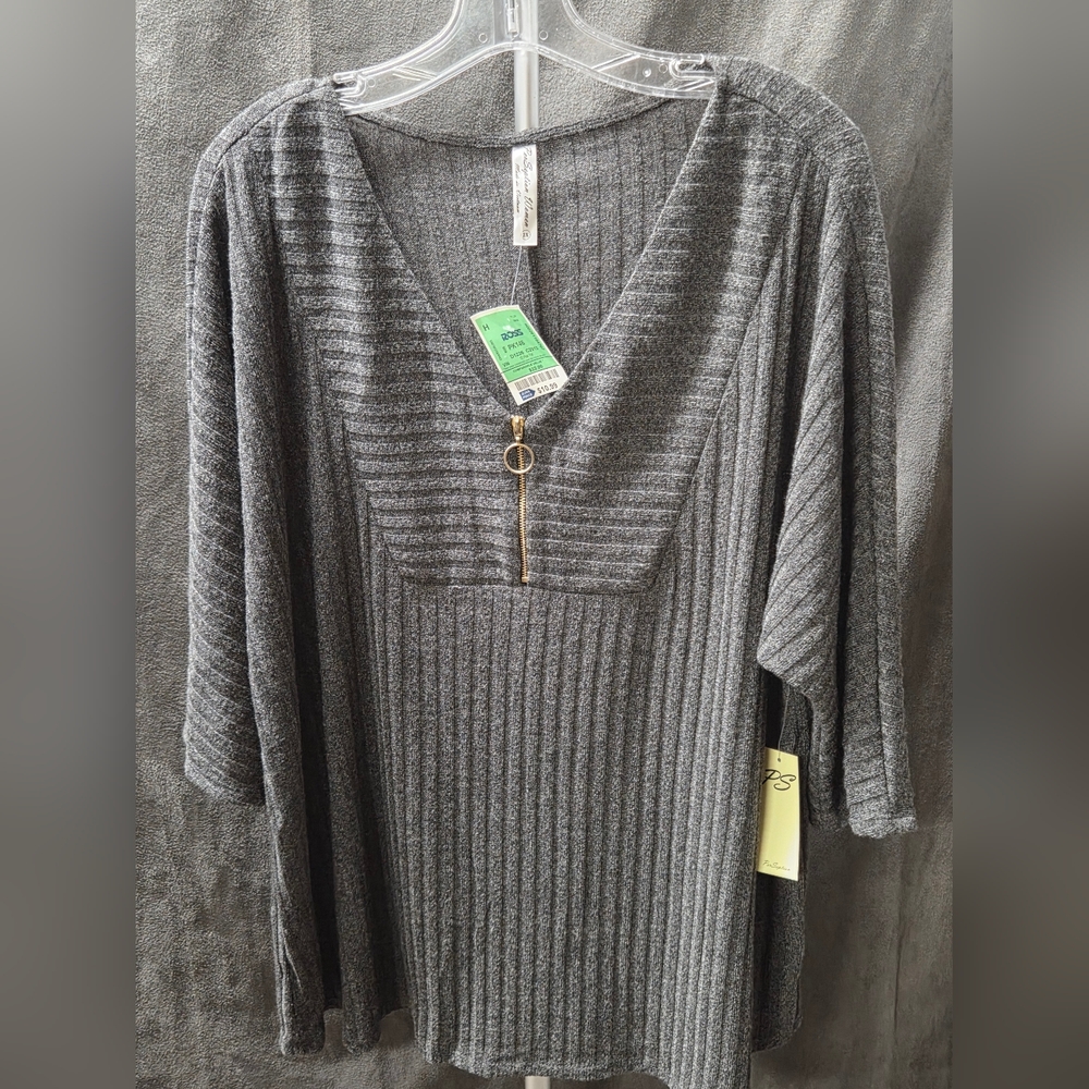 Perseption Charcoal V-Neck Sweater